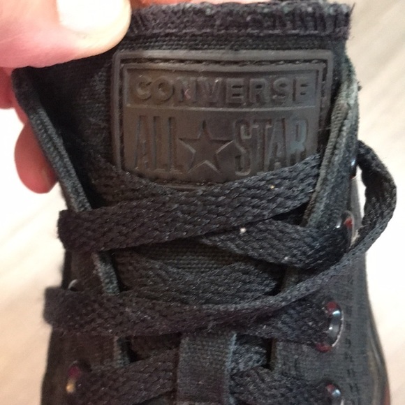 Converse All-Stars All Black Low Tops Lace Up Design size 6 - Picture 6 of 10